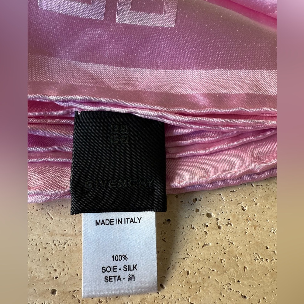 New Givenchy Silk Pink Large Scarf/Shawl - Picture 5 of 8